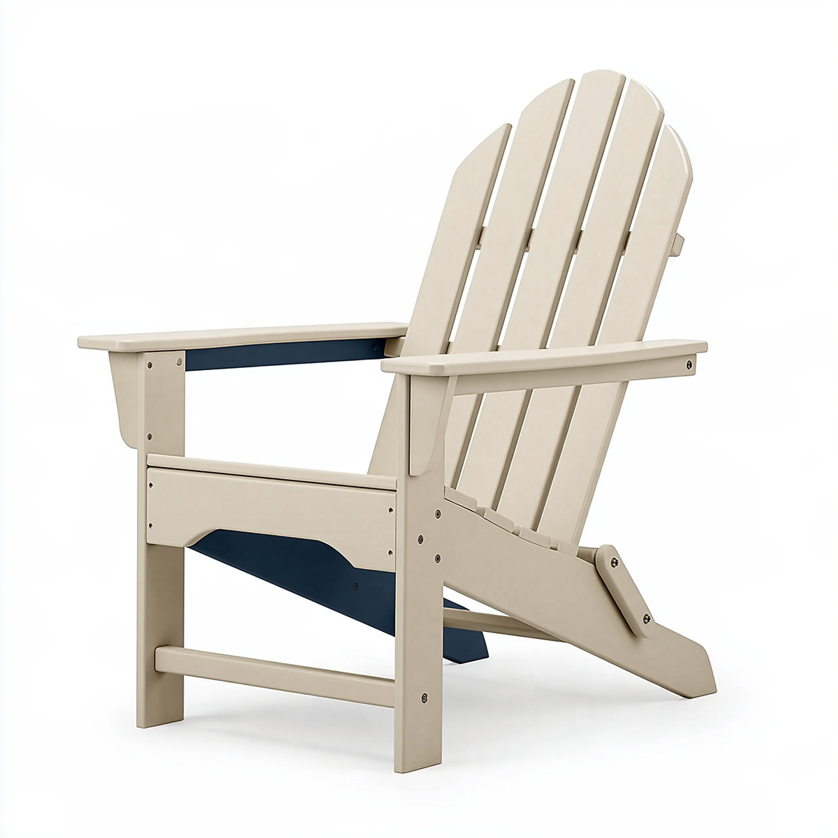 Sedia da giardino Adirondack 80 x 90 x 95 cm in legno beige/blu con schienale reclinato