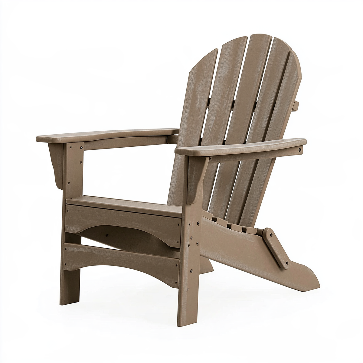 Sedia Adirondack 83 x 78 x 98 cm in plastica tortora con poggiapiedi estraibile da esterno
