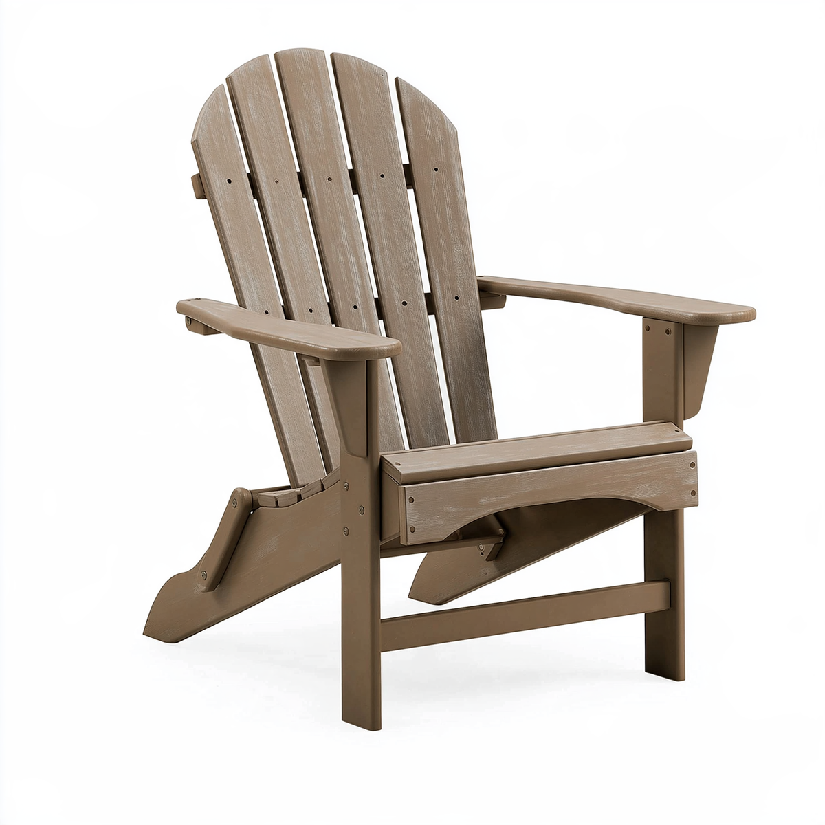 Poltrona Adirondack 80 x 75 x 95 cm in polietilene marrone per esterno con braccioli