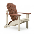 Poltrona da giardino Adirondack 80 x 90 x 100 cm in plastica marrone e avorio reclinabile