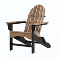 Sedia Adirondack da esterno 83 x 79 x 98 cm in polietilene marrone e nero con schienale inclinato