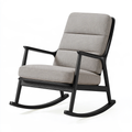 Poltrona a dondolo 68 x 92 x 103 cm in tessuto beige e legno nero - stile moderno