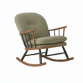 Sedia a dondolo 68 x 90 x 100 cm in tessuto verde con struttura in legno e metallo - stile moderno