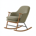 Sedia a dondolo 90 x 70 x 100 cm in tessuto verde e legno stile nordico
