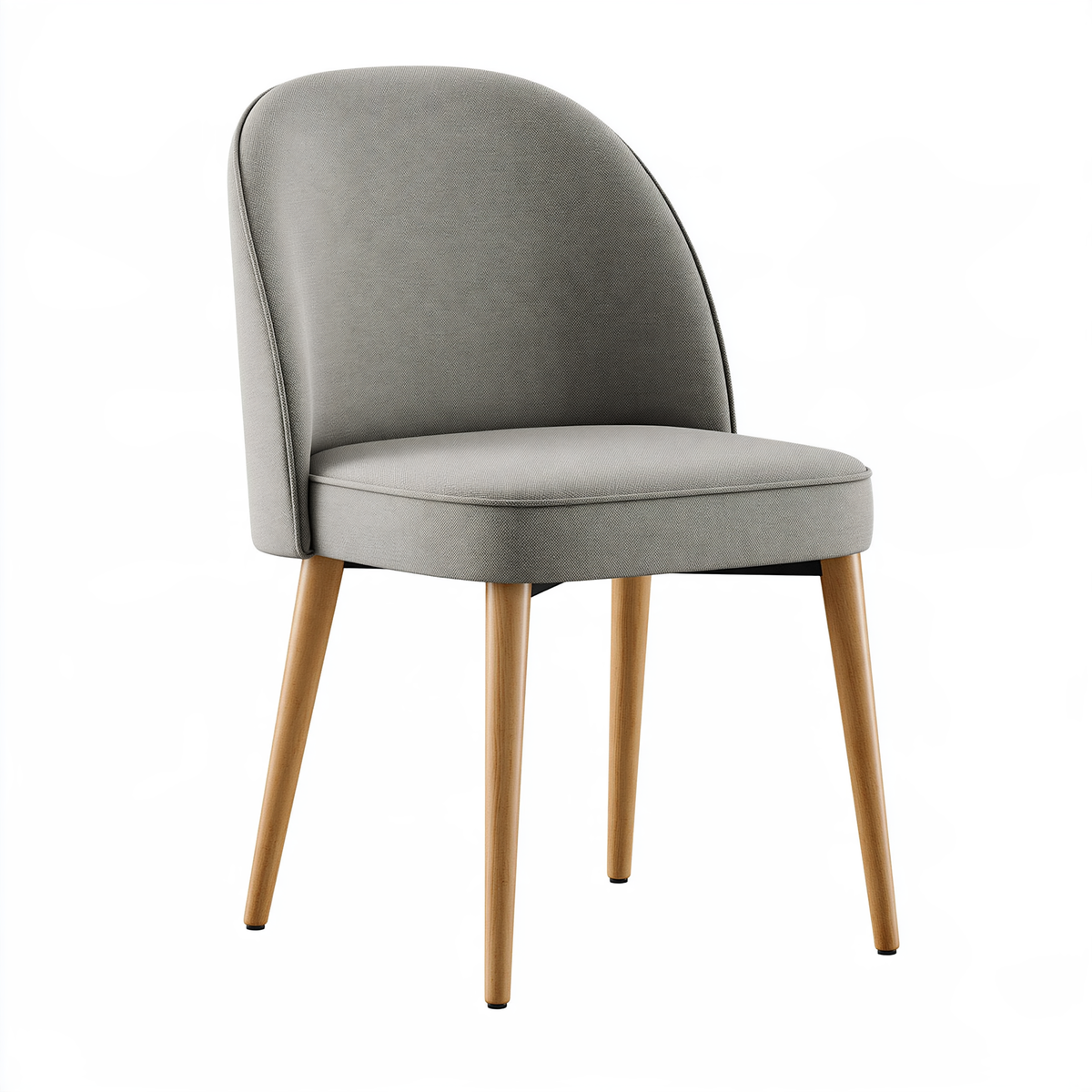 Sedia imbottita 50 x 57 x 82 cm in tessuto grigio con gambe in legno stile moderno