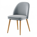 Sedia da pranzo 50 x 60 x 85 cm in tessuto grigio con gambe in legno stile nordico