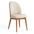 Sedia da pranzo 52 x 60 x 88 cm in tessuto beige e legno marrone stile moderno imbottita