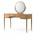 Set tavolo da toeletta con specchio 120 x 50 x 75 cm in legno marrone stile moderno