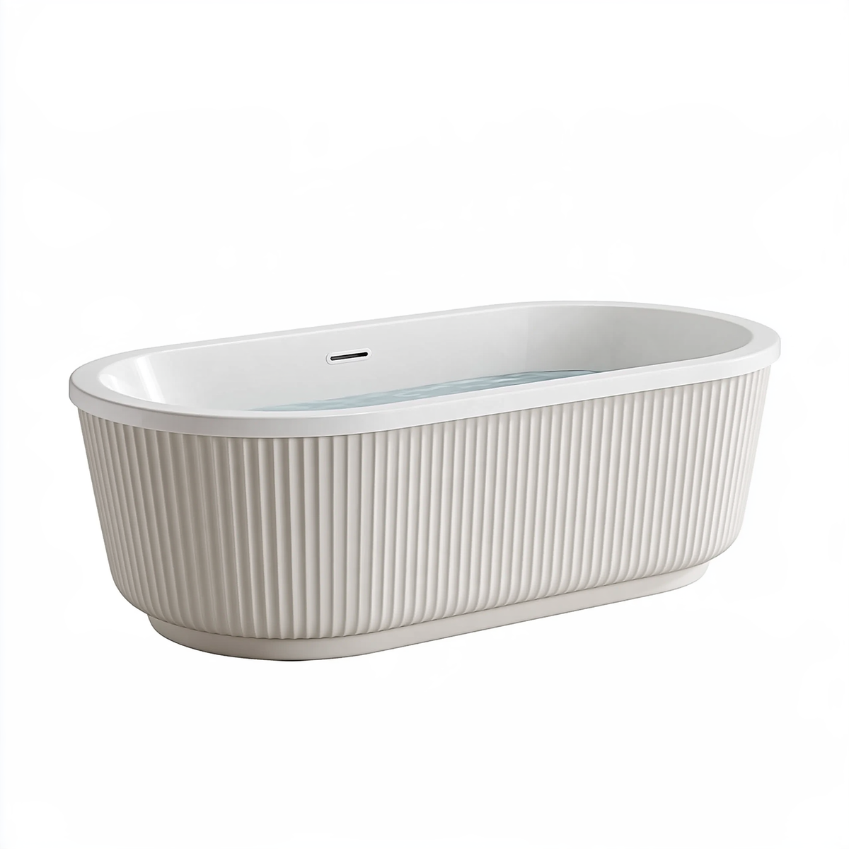 Vasca da bagno freestanding 170 x 80 x 58 cm in acrilico bianco stile moderno