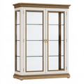 Vetrina 130 x 45 x 210 cm in legno e vetro bianco/marrone stile classico a due ante