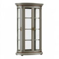 Vetrina 120 x 45 x 200 cm in legno e vetro grigio stile classico